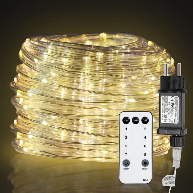 🌟 Herrselsam LED Lichterschlauch 20M IP65 Wasserdicht mit Fernbedienung - Angebot!