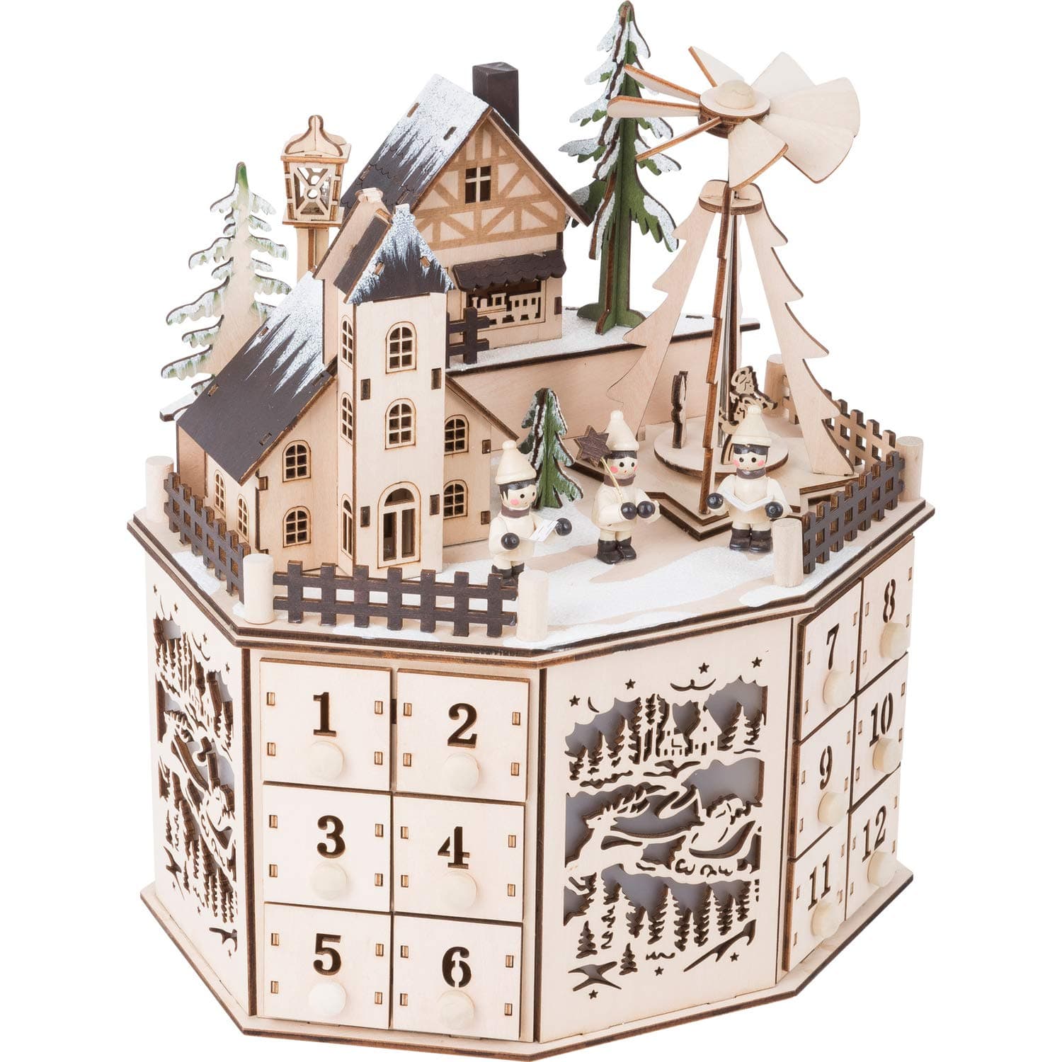 🎄🏠 Small Foot Adventskalender mit Pyramide aus Holz | Verträumte Weihnachtslandschaft