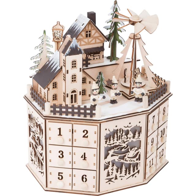 🎄🏠 Small Foot Adventskalender mit Pyramide aus Holz | Verträumte Weihnachtslandschaft