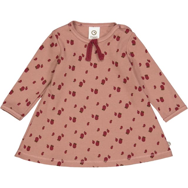 🌟 Super Deal! 🌈 Müsli Baby-Mädchen Apple L/S Dress 56 - Daydream/Cabernet/Bark