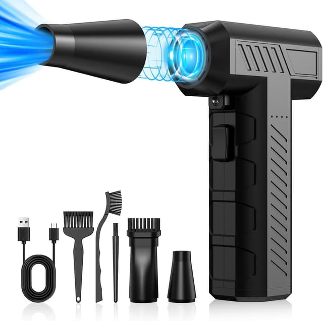 🔥 Elektrische Staubgebläse, 3-Gang 150000 U/min Compressed Air Duster, Cordless Wiederaufladbar Druckluftspray PC Reinigungsset Mit 7500mah Akku für Car,Laptop,Tastatur,Auto,Bürogeräte