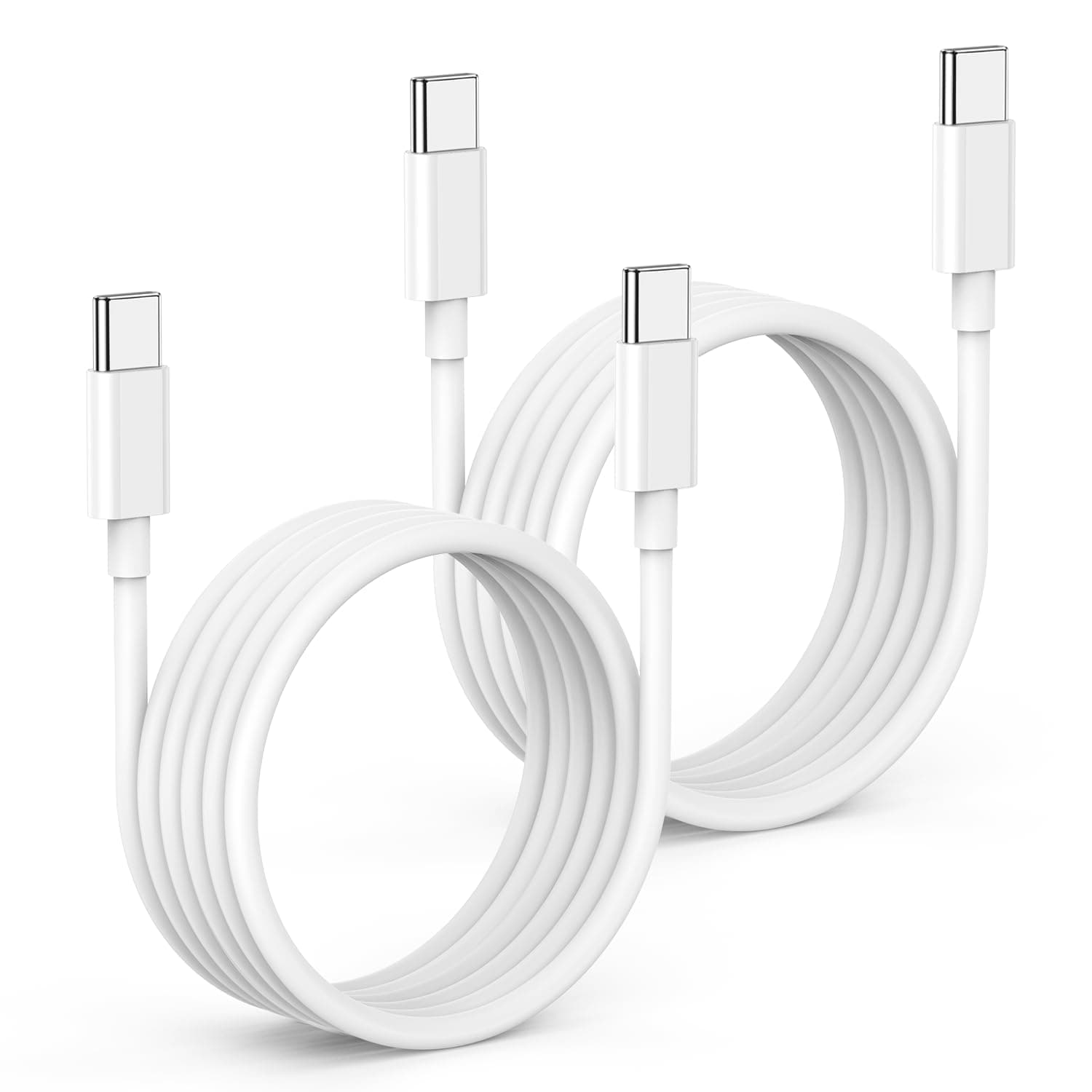 🔋📱 USB C auf USB C Kabel 3M 2Pack, 60W iPhone 15 16 Ladekabel Schnellladekabel Typ für iPhone 16 Pro/16 Pro Max/15 Pro Max/15 Pro/15 Plus, MacBook Pro Air, iPad Pro/Air 2Pack 3M Weiß