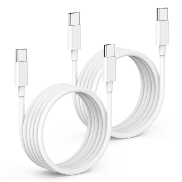 🔋📱 USB C auf USB C Kabel 3M 2Pack, 60W iPhone 15 16 Ladekabel Schnellladekabel Typ für iPhone 16 Pro/16 Pro Max/15 Pro Max/15 Pro/15 Plus, MacBook Pro Air, iPad Pro/Air 2Pack 3M Weiß