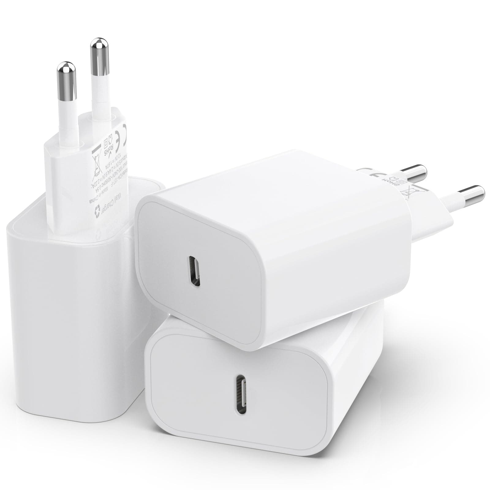 🔋🔌 25W USB C Adapter, 3er Pack USB c Ladegerät für iPhone - Praktisches Set mit Schnellladefunktion