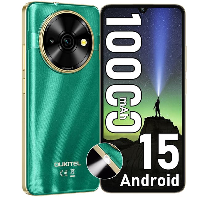 📱 OUKITEL C59 Smartphone Ohne Vertrag Android 15 - 10000mAh - 6.88 Zoll - 90Hz - Grün