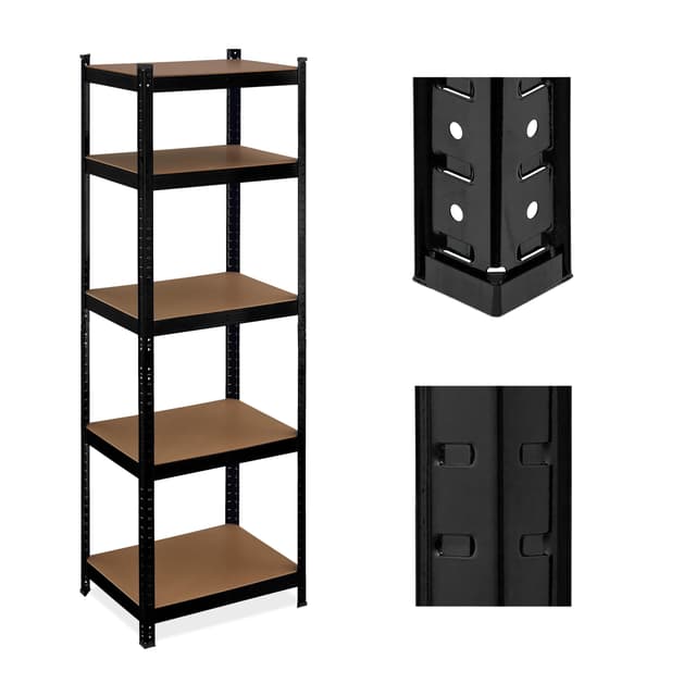 🔥 Angebot: Schwarzes Schwerlastregal - Großer Stauraum für Keller und Garage 🏠