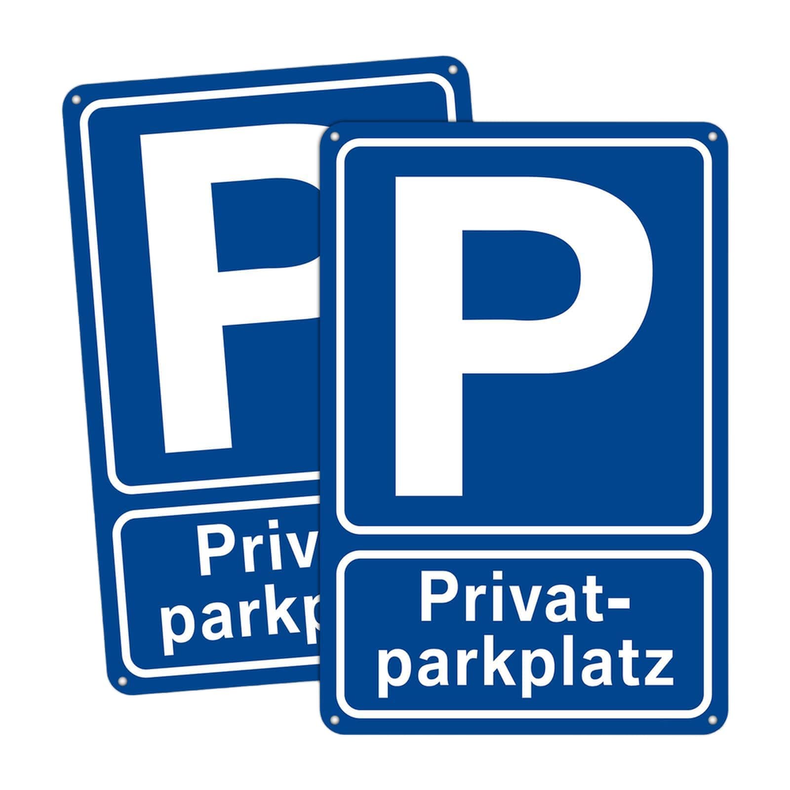 🚫🅿️ 2 Stück Privatparkplatz Schild Alu Metall 20x30 cm (groß) - Parken Verboten 🚫🅿️