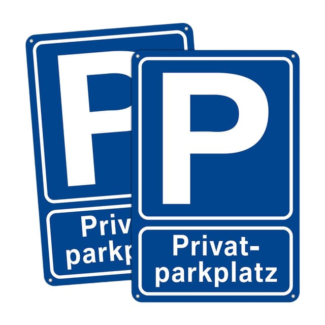 🚫🅿️ 2 Stück Privatparkplatz Schild Alu Metall 20x30 cm (groß) - Parken Verboten 🚫🅿️
