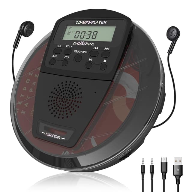 Tragbarer CD-Player mit Bluetooth und Stereo-Lautsprechern