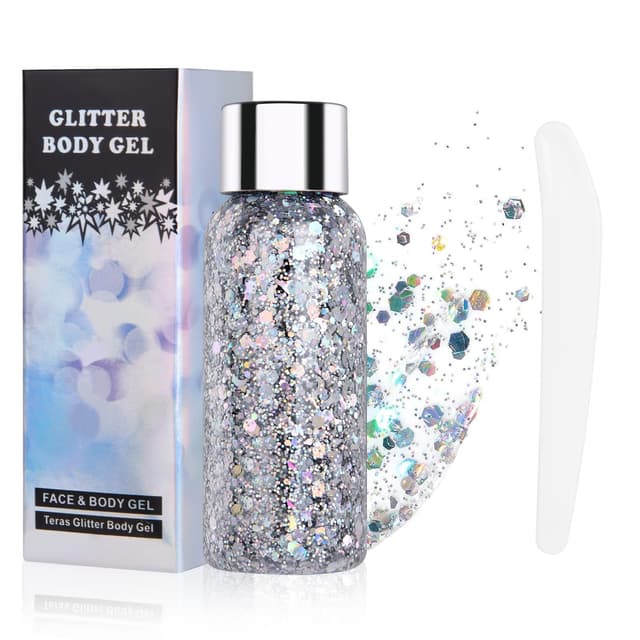🌟 URAQT Body Glitter Gel - Glitzer Flüssiger Lidschatten für Gesicht, Haare, Lippen und Nägel 🌟
