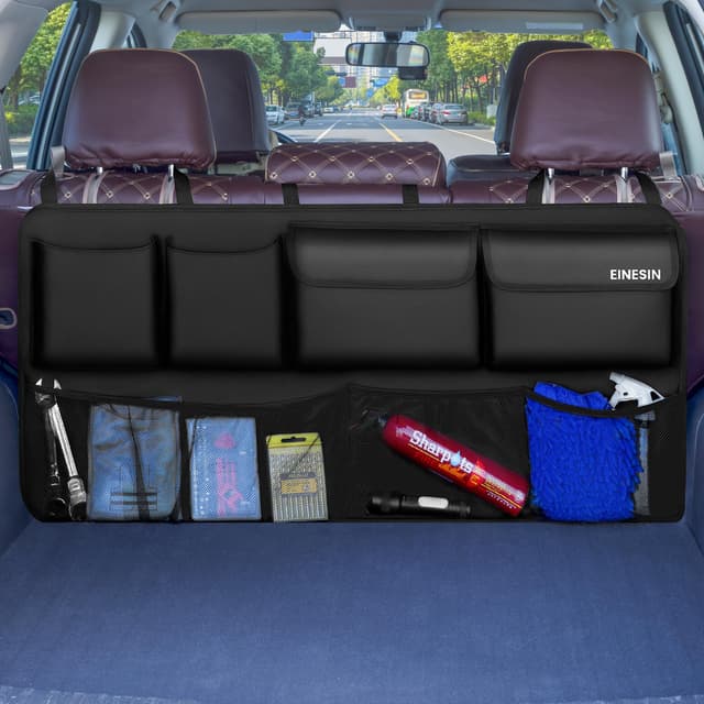 🚗 Einesin Kofferraum Organizer Auto | Aufbewahrungstasche mit Zauberstabstruktur für SUV 🎁