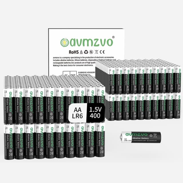 🔋 avmzvo AA-Batterien LR6 1,5V 400 Stück - Langlebige Alkaline Batterien mit 10-Jahres-Garantie! 🔋