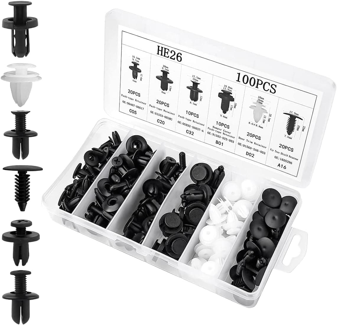 🚗 Einesin Auto Türverkleidung Clips Befestigungsclips Universal Kunststoff Spreiznieten Kfz Werkzeug 🧰