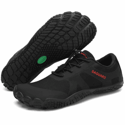 👣 SAGUARO Unisex Barfußschuhe Damen Minimalistische Fitnessschuhe Herren Outdoor Wanderschuhe Traillaufschuhe Gr.36-48 39 EU Schwarzkohle