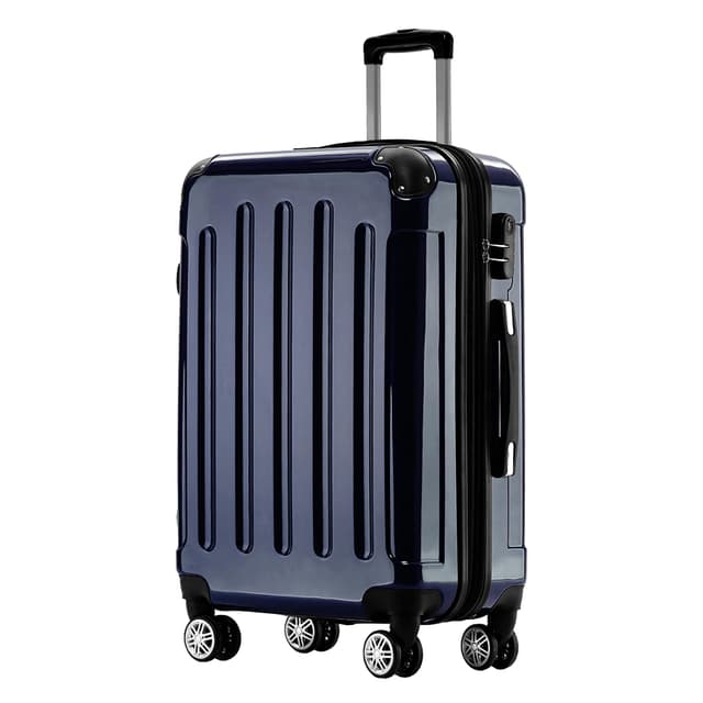 🌟 BEIBYE Hartschalen Koffer Trolley Rollkoffer Reisekoffer 4 Zwillingsrollen Polycabonat (Dunkelblau, 66cm - 70L) 🛄