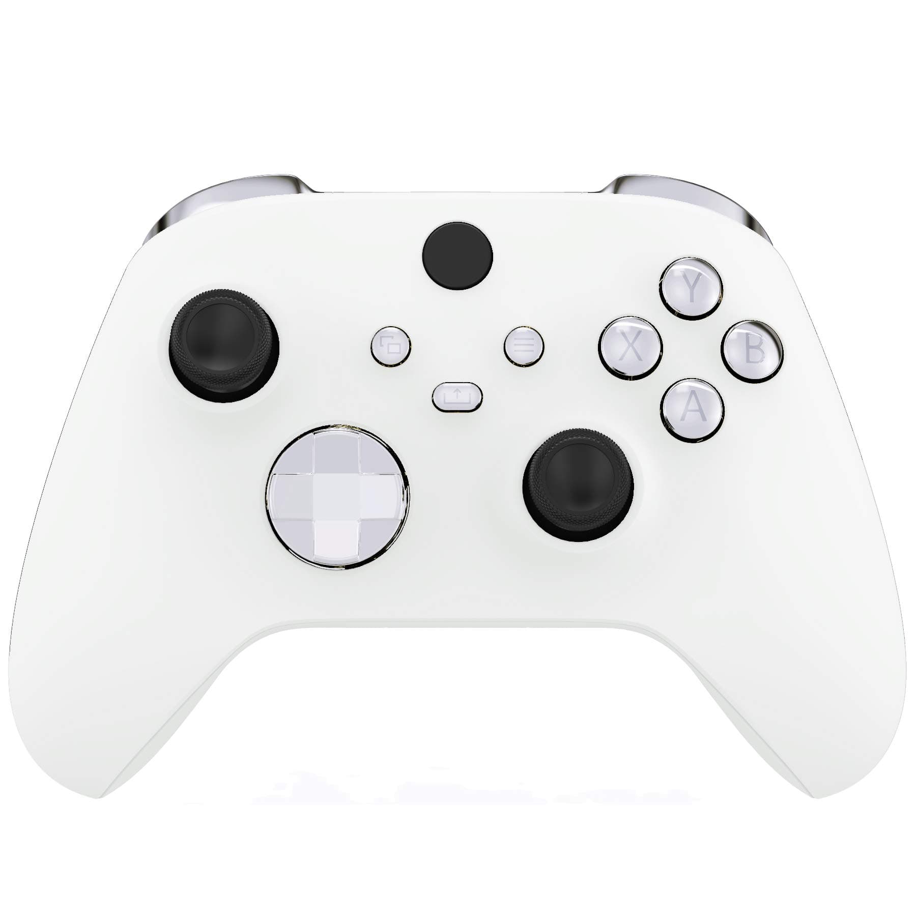🎮 eXtremeRate Glänzende DIY-Ersatz Tasten Set für Xbox Series X&S Controller - Chrome Silber