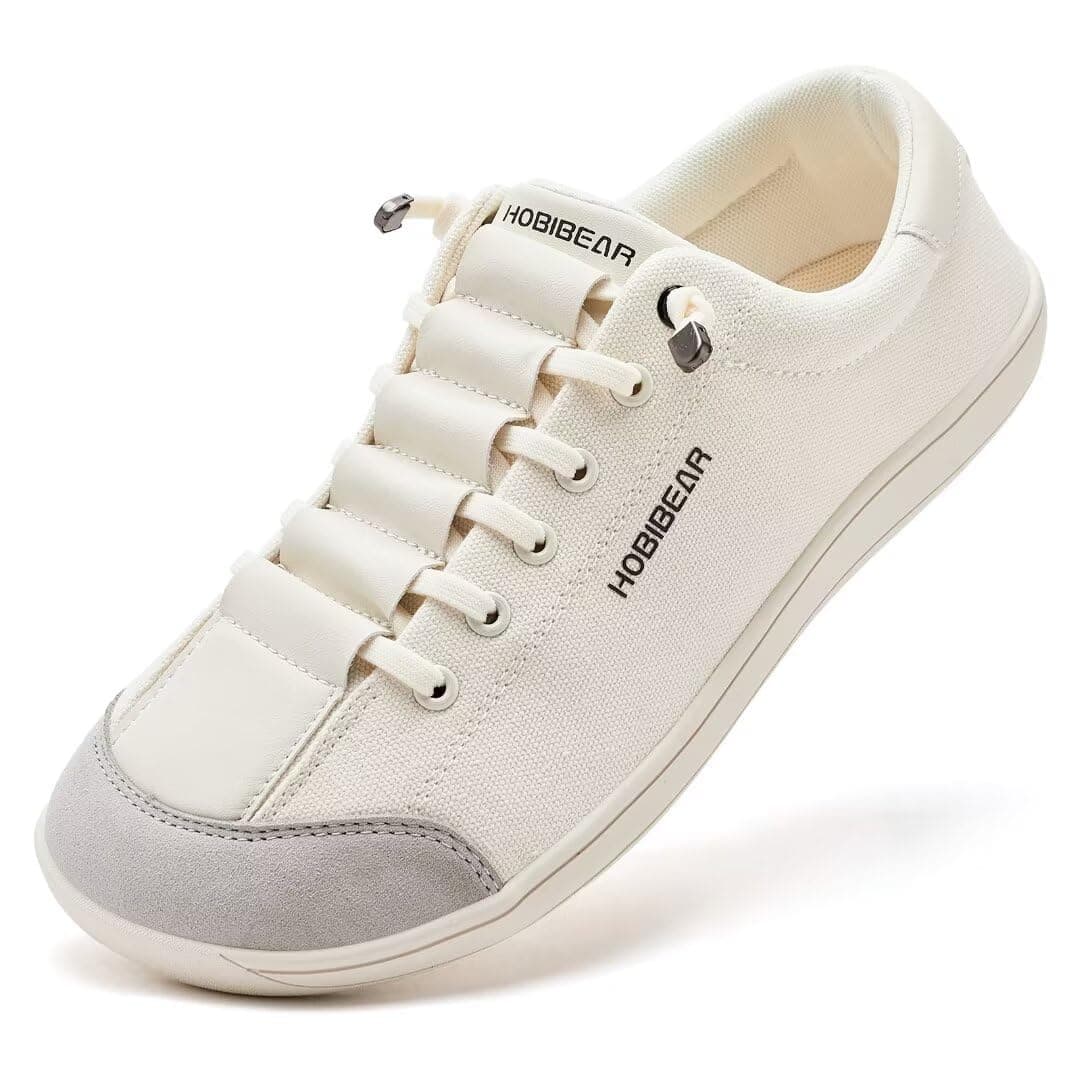 👟🏃 HOBIBEAR Unisex Breite Barfuss Schuhe Damen Herren - Lichtgrau 42 EU Weit
