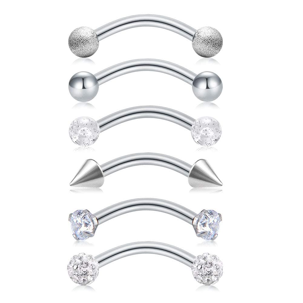 6 Stück 16G Rook Piercings Set 😍 Chirurgenstahl Ohr Piercing Schmuck