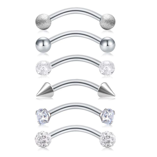 6 Stück 16G Rook Piercings Set 😍 Chirurgenstahl Ohr Piercing Schmuck