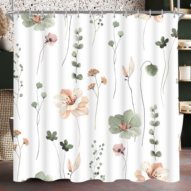 Lerores Duschvorhang 120x200 cm Salbei Grün Blume 🌿🚿