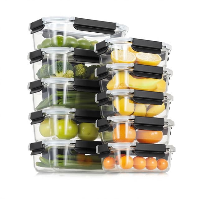 🔥 Deal! Frischhaltedosen Set, 20-teiliges Glasbehälter mit Deckel, Auslaufsicher & Modern