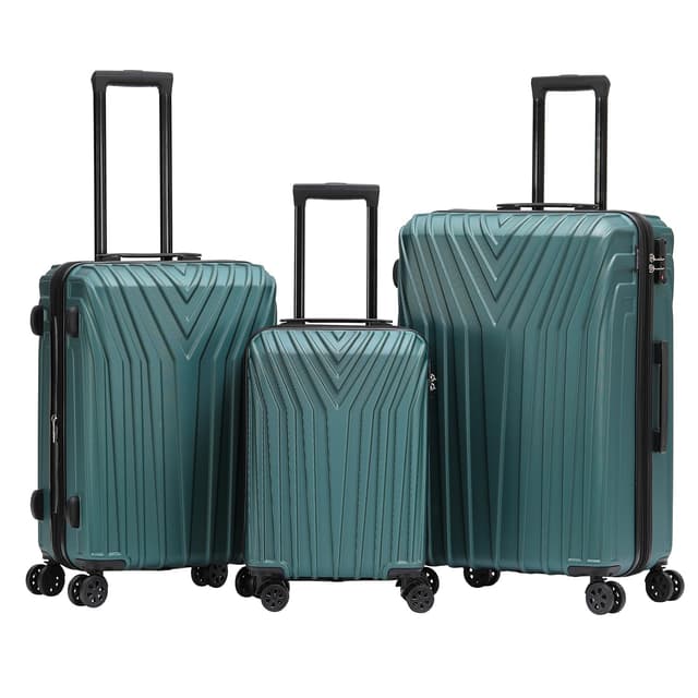 🧳 BEIBYE Kofferset Rollkoffer Hartschale, TSA Schloß, Zwillingsrollen, Erweiterung (Dunkelgrün, Set) Set Dunkelgrün 🌟