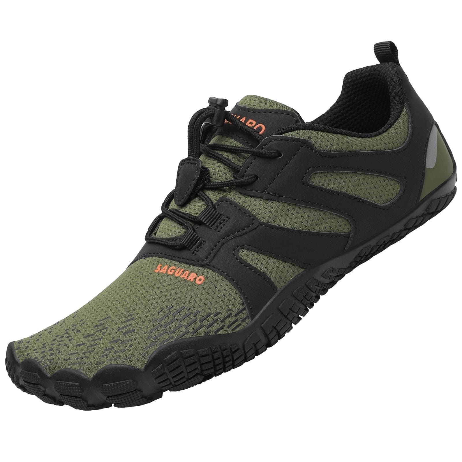 👟 SAGUARO Barfussschuhe Herren & Damen - Sommer Zehenschuhe - Grün 48 EU 🌿