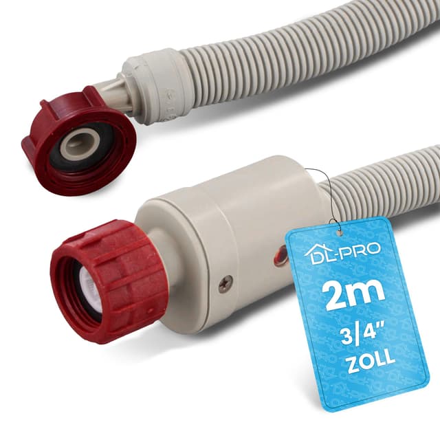 DL-pro Universal Zulaufschlauch 2m 3/4 Zoll 🌊 Sicherheitsschlauch für Waschmaschine Spülmaschine Geschirrspüler