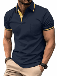 Zitysport Herren Kurzarm Polo Shirt 🏌️‍♂️ Atmungsaktiv & Leicht | XL 4036-marineblau