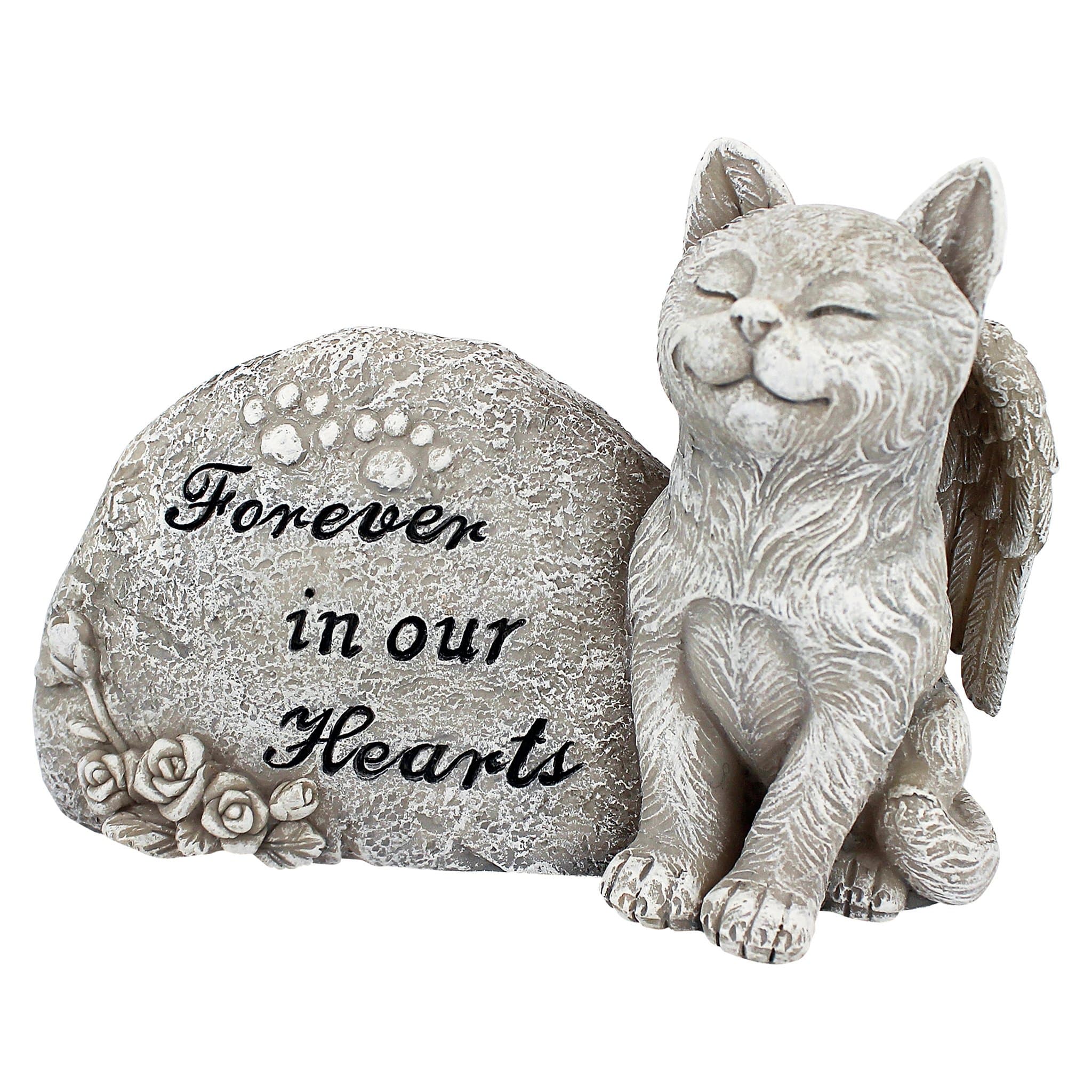 🐱 Design Toscano Katzenfigur „Forever in Our Hearts“, grau, 6,5 x 15 x 10 cm