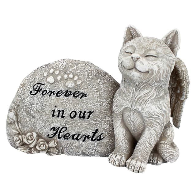 🐱 Design Toscano Katzenfigur „Forever in Our Hearts“, grau, 6,5 x 15 x 10 cm