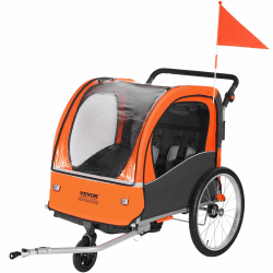 🚲 VEVOR Fahrradanhänger Doppelsitz 2-in-1 Buggy Kinderwagen 🌟