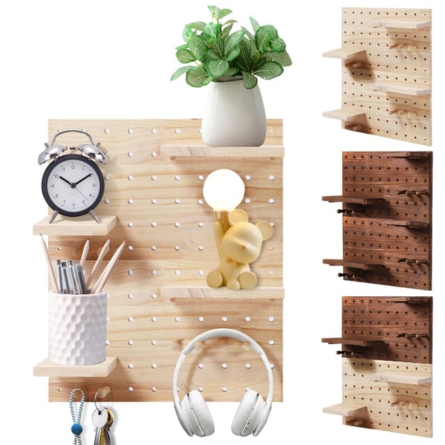 EOJDDPA DIY Schlüsselbrett Holz-Pegboard 🟫
