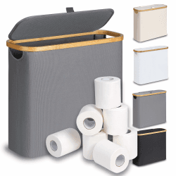 🧻 Efluky 28L Toilettenpapier Aufbewahrungskorb mit Deckel, Bambus Badezimmer Organizer 🚽