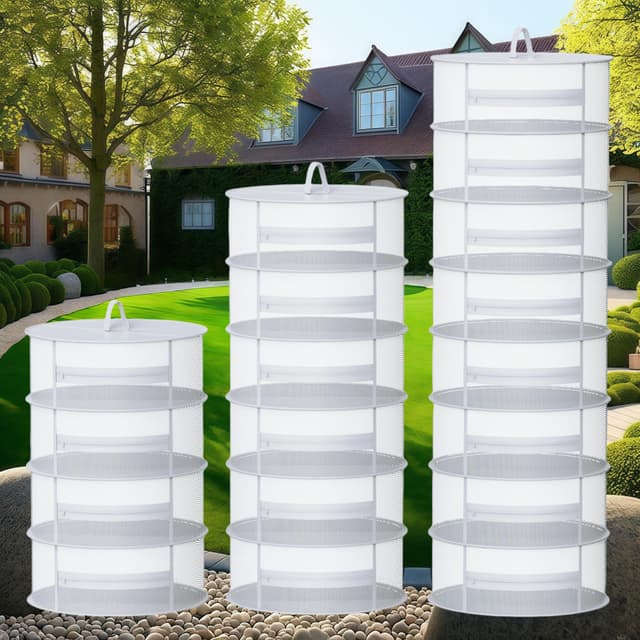 TONIJAWES Trockennetz Kräuter weiß 🌿🌸 Trockengestell mit Reißverschluss-Design