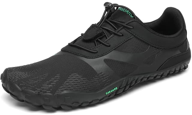 👣 SAGUARO Unisex Barfußschuhe | Leicht & Atmungsaktiv | Traillaufschuhe Schwarz 40 EU 🏃‍♂️