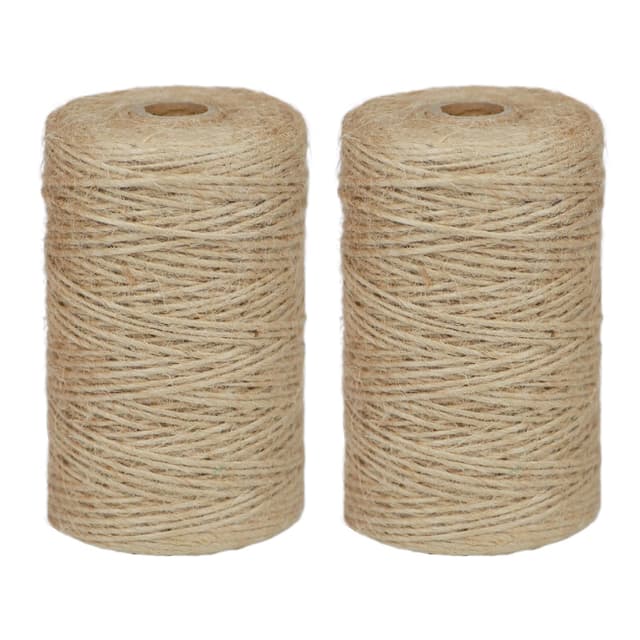 DXRPO Natur Juteschnur Kordel, 1mm x 200m x 2 Juteseil, Sisalseil, Gartenschnur, Paketschnur, Hanfseil, Bastelschnur