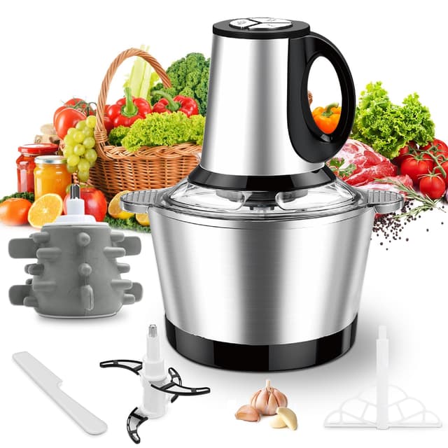🔪🥦 Elektrischer Mini-Zerkleinerer für Lebensmittel, 600 W, kontrollierter Fleischwolf mit 3 Geschwindigkeiten 🦴🍼