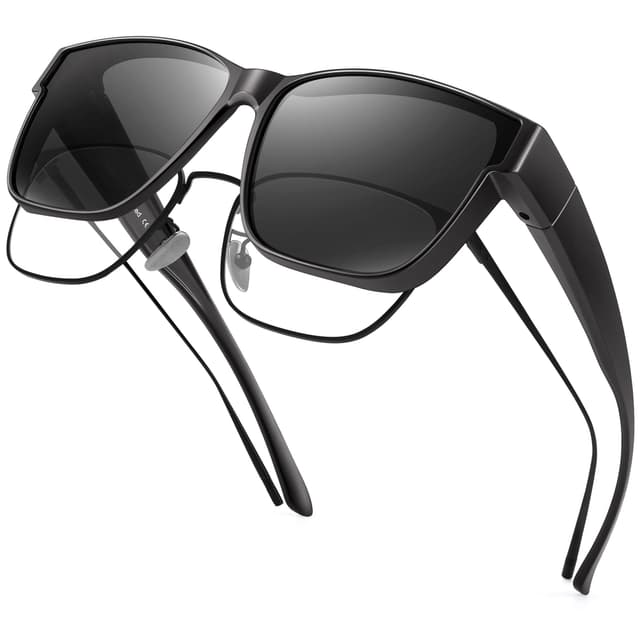 🕶️ URUMQI Überzieh Sonnenbrille über Normale Brille | Polarisiert Überbrille Sonnenbrille für Brillenträger Damen Herren