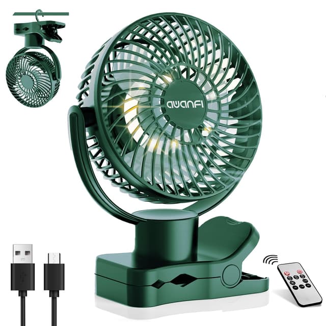 AWANFI 10000mAh USB Ventilator Aufladbarer mit Fernbedienung und LED Licht 🌬️
