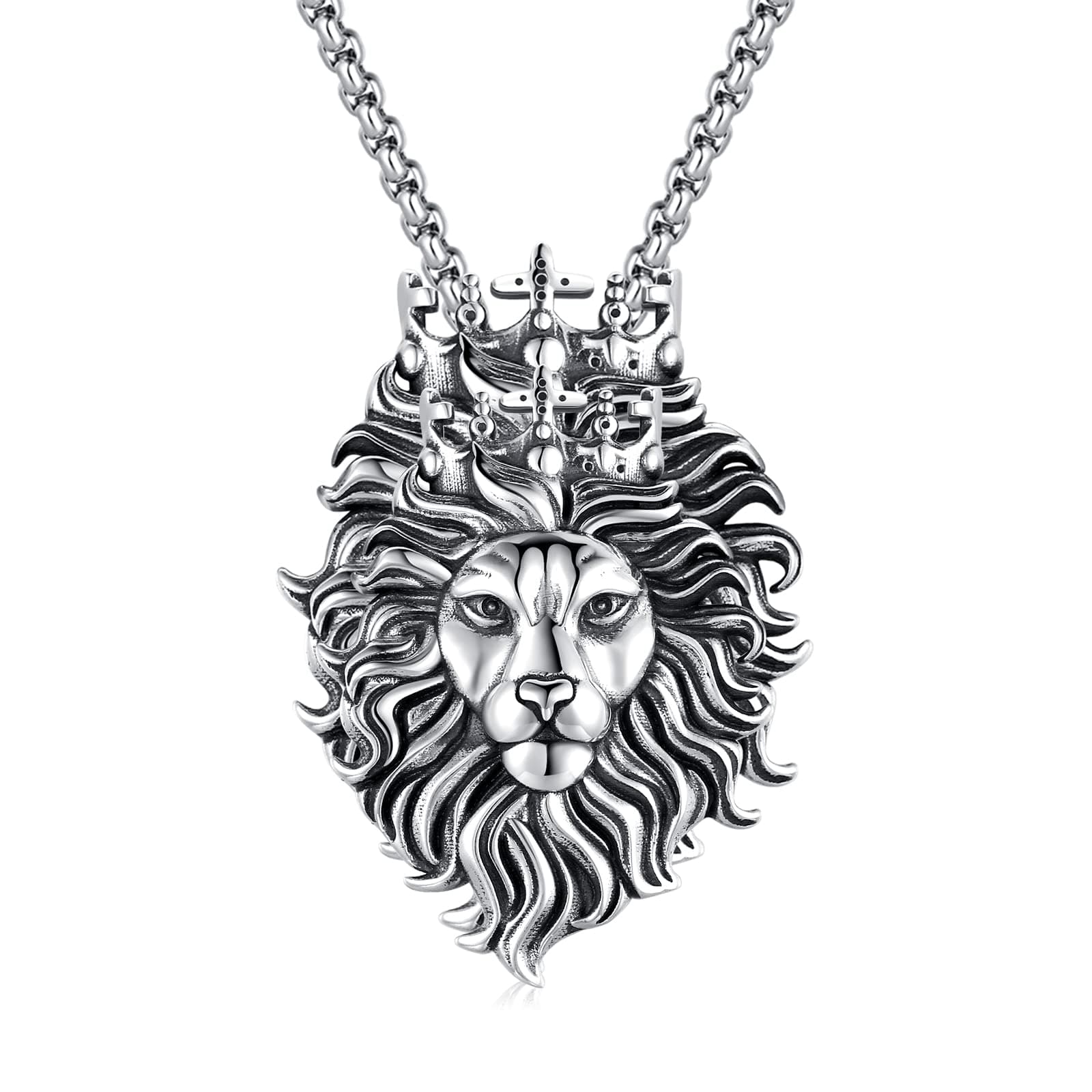JFASHOP Löwen König Kette 925 Sterling Silber Vintage 🦁👑