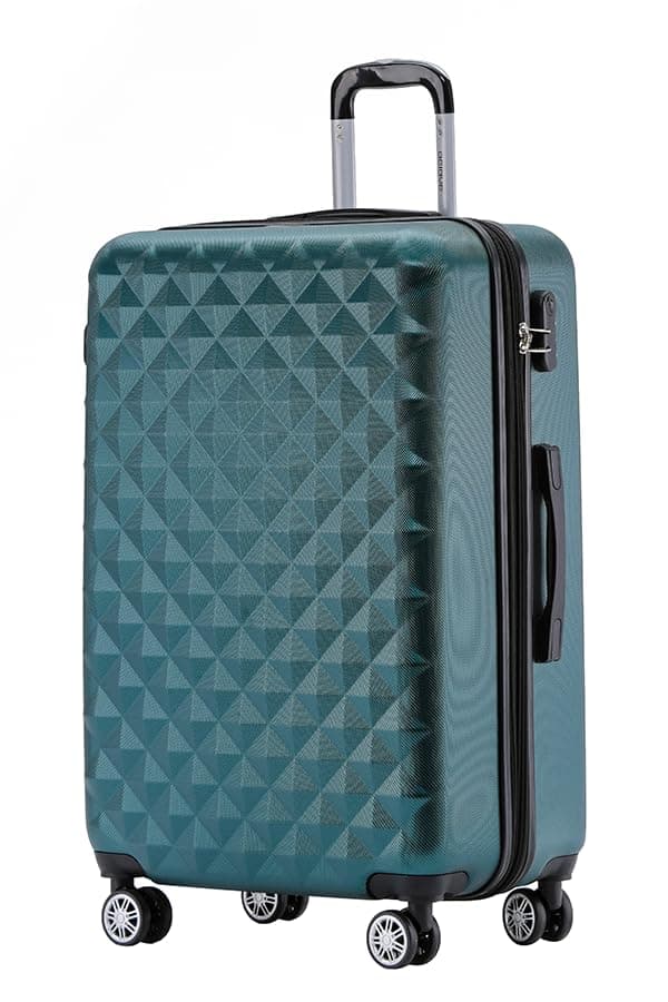 🌟 BEIBYE Zwillingsrollen 2066 Hartschale Trolley Koffer Reisekoffer Gepäck M-L-XL-Set (Dunkelgreen, L) Dunkelgreen L 🌟