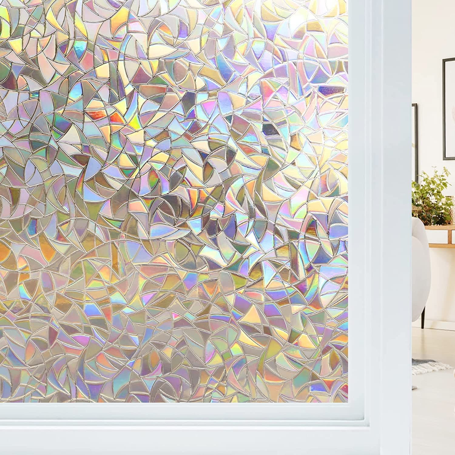 Haton Fensterfolie Blickdicht 3D Regenbogen Klebefolie Fenster 🌈