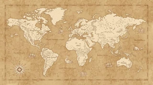 Komar Vlies Fototapete - Vintage World Map - Größe: 500 x 280 cm 🗺️