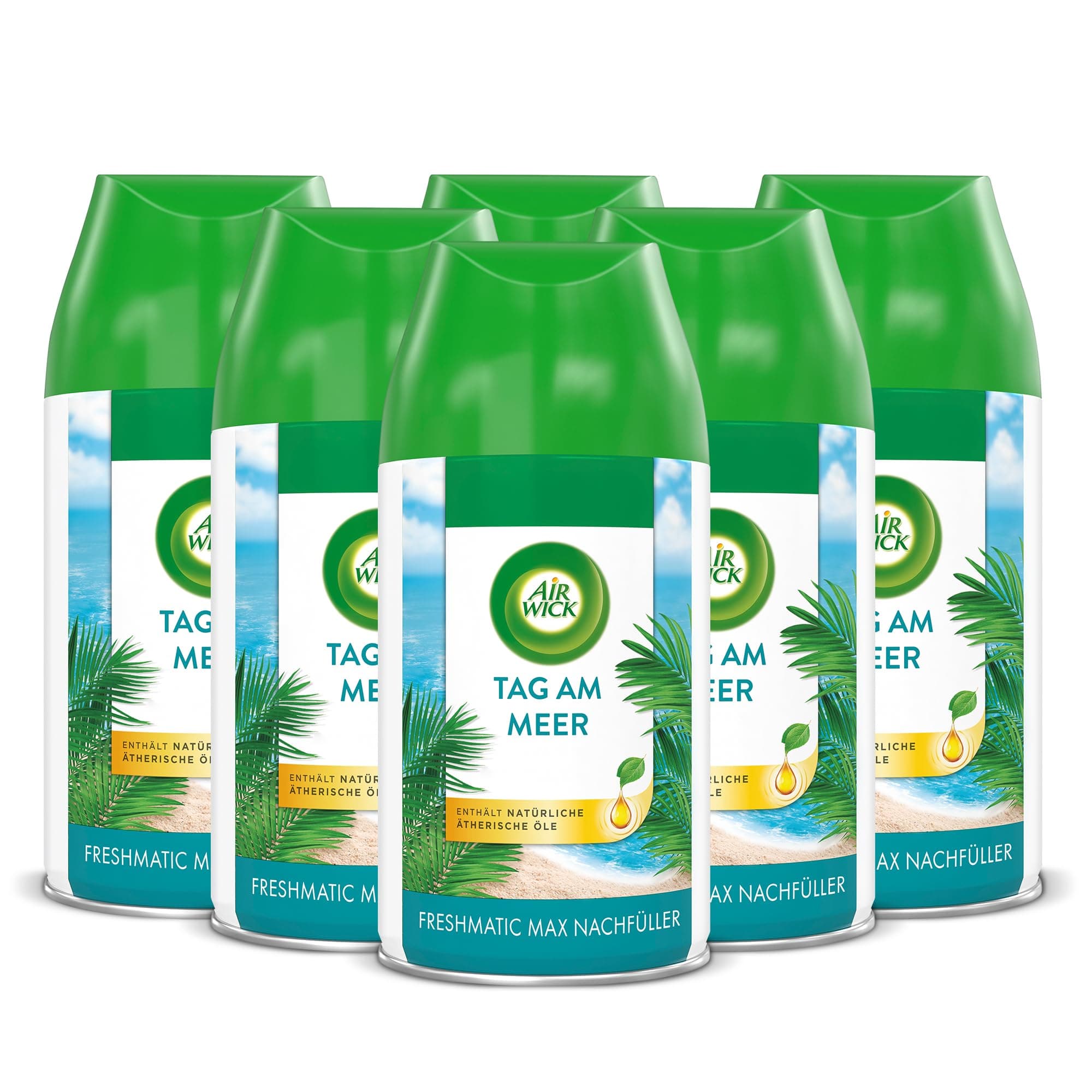 🌊🏖️ Air Wick Freshmatic Max Raumspray Nachfüller - Tag am Meer - 6 x 250ml 1.45kg