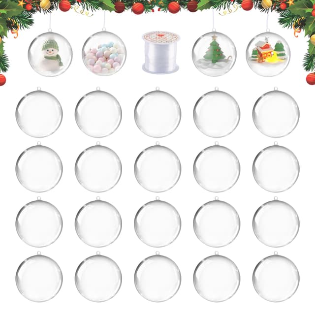 🎄🎉🎊 Weihnachtskugeln Kunststoff Transparent - 20 Stück Acrylkugeln