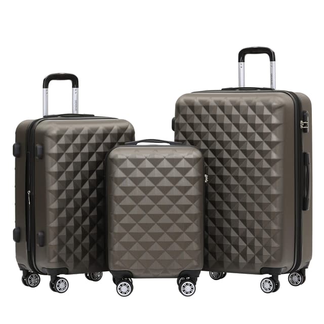 🌟 BEIBYE Zwillingsrollen 2066 Hartschale Trolley Koffer Reisekoffer Gepäck M-L-XL-Set (Coffee, Set) Coffee Set 🌟