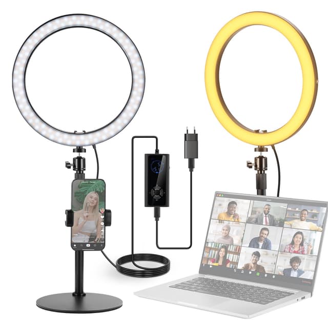 NEEWER 12" 24W Hochleistungs Desktop Ringlicht mit Stativ/Handyhalterung 💡📸