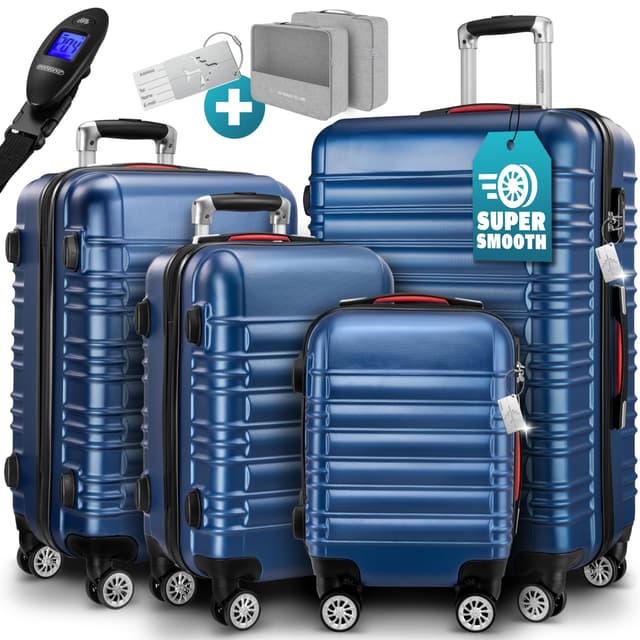 🌟 MONZANA® 4tlg Kofferset Schloss Organizer Kofferwaage ✈️🧳