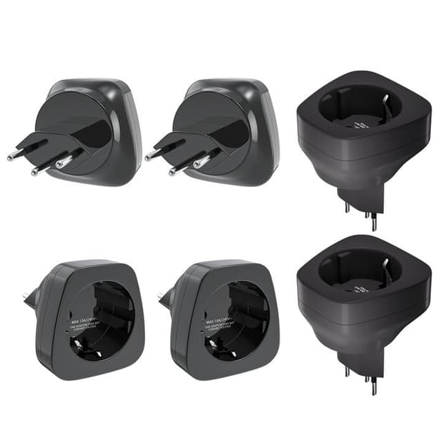 🌍 6 Stück Reiseadapter Schweiz EU - Deutschland auf Schweiz Steckdosenadapter, Schuko EU zu Typ J Adapter für Malediven, Ruanda, Liechtenstein (Schwarz) 🛫